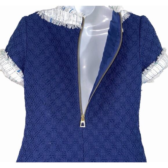STS Sail To Sable Navy Blue Tweed Dress Womens Size 8 - Picture 7 of 7
